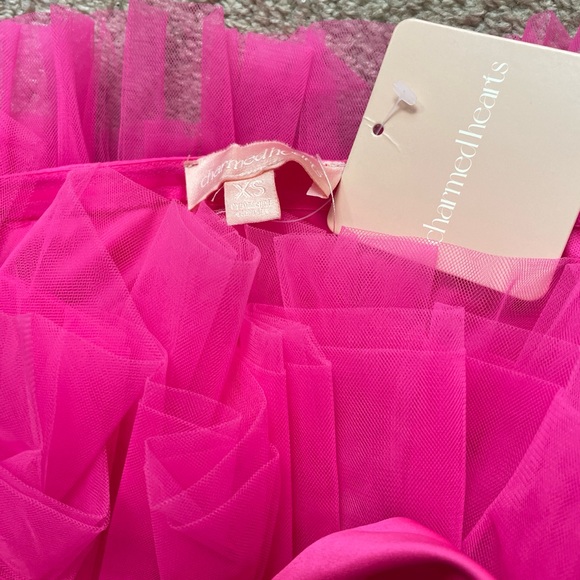 Elegant Pink Tulle Mini Dress - Picture 2 of 3